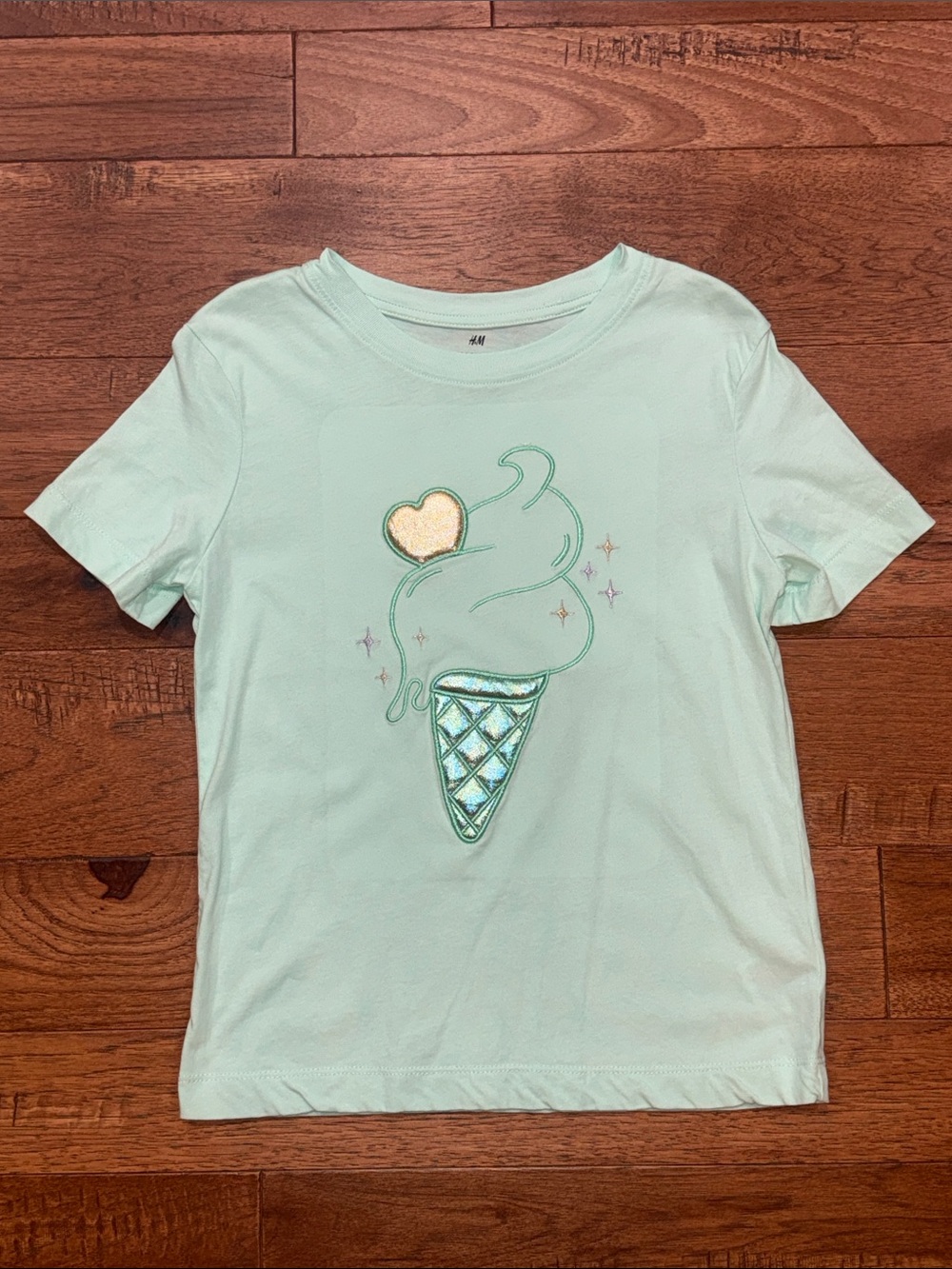 H&M Girls Short-Sleeve Ice-Cream T-Shirt - Size US 8/10